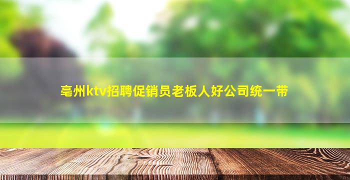 亳州ktv招聘促销员老板人好公司统一带